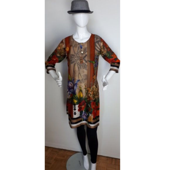 Women's Multi Season Multi Color Floral Dress - Picture 8 of 8